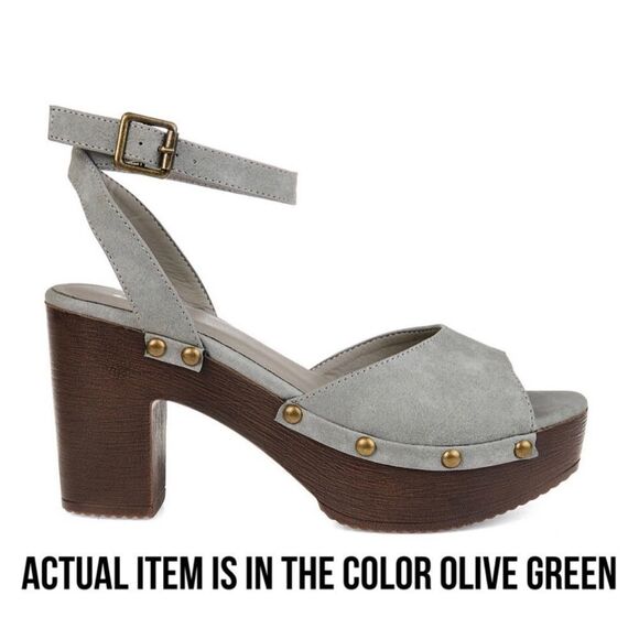 JOURNEE COLLECTION LORICA PLATFORM SANDAL in GREEN - Picture 8 of 13